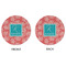 Coral & Teal Round Linen Placemats - APPROVAL (double sided)