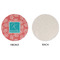 Coral & Teal Round Linen Placemats - APPROVAL (single sided)