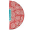 Coral & Teal Round Linen Placemats - HALF FOLDED (double sided)