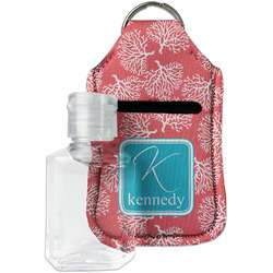 Coral & Teal Hand Sanitizer & Keychain Holder - Small (Personalized)