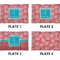 Coral & Teal Set of Rectangular Appetizer / Dessert Plates (Approval)