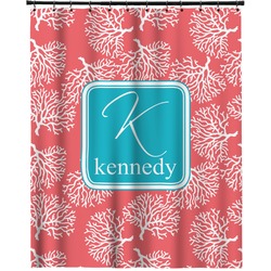 Coral & Teal Extra Long Shower Curtain - 70"x84" (Personalized)