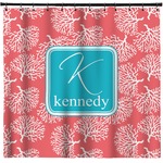 Coral & Teal Shower Curtain - Custom Size (Personalized)