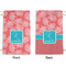 Coral & Teal Small Laundry Bag - Front & Back View