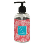 Coral & Teal Plastic Soap / Lotion Dispenser (8 oz - Small - Black) (Personalized)