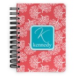 Coral & Teal Spiral Notebook - 5x7 w/ Name and Initial