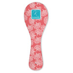 Coral & Teal Ceramic Spoon Rest (Personalized)