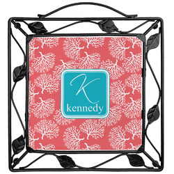 Coral & Teal Square Trivet (Personalized)
