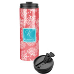 Coral & Teal Stainless Steel Skinny Tumbler (Personalized)