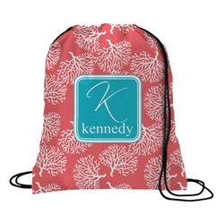 Coral & Teal Drawstring Backpack - Large (Personalized)