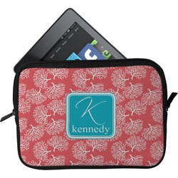 Coral & Teal Tablet Case / Sleeve - Small (Personalized)
