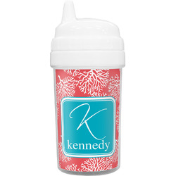 Coral & Teal Sippy Cup (Personalized)