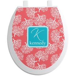 Coral & Teal Toilet Seat Decal (Personalized)