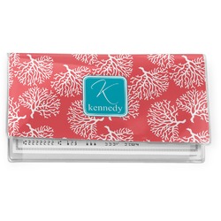 Coral & Teal Vinyl Checkbook Cover (Personalized)
