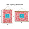 Coral & Teal Wall Hanging Tapestries - Parent/Sizing