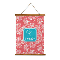 Coral & Teal Wall Hanging Tapestry - Tall (Personalized)