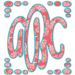 Coral & Teal Monogram Decal - Small (Personalized)