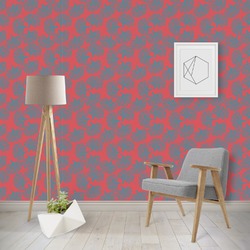Coral & Teal Wallpaper & Surface Covering (Water Activated - Removable)