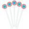 Coral & Teal White Plastic 5.5" Stir Stick - Fan View