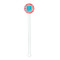 Coral & Teal White Plastic 5.5" Stir Stick - Round - Single Stick