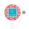 Coral & Teal Round Plastic Stir Sticks (Personalized)