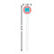 Coral & Teal White Plastic 7" Stir Stick - Round - Dimensions