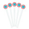 Coral & Teal White Plastic 7" Stir Stick - Round - Fan View