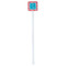 Coral & Teal White Plastic Stir Stick - Double Sided - Square - Single Stick
