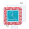 Coral & Teal White Plastic Stir Stick - Single Sided - Square - Approval