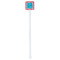 Coral & Teal White Plastic Stir Stick - Single Sided - Square - Single Stick