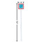 Coral & Teal White Plastic Stir Stick - Square - Dimensions