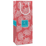 Coral & Teal Wine Gift Bags - Matte (Personalized)