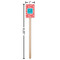 Coral & Teal Wooden 6.25" Stir Stick - Rectangular - Dimensions