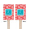 Coral & Teal Wooden 6.25" Stir Stick - Rectangular - Double Sided - Front & Back