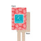 Coral & Teal Wooden 6.25" Stir Stick - Rectangular - Single - Front & Back