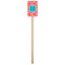 Coral & Teal Wooden 6.25" Stir Stick - Rectangular - Single Stick