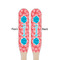 Coral & Teal Wooden Food Pick - Paddle - Double Sided - Front & Back