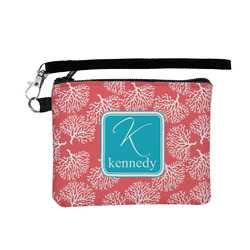 Coral & Teal Wristlet ID Case w/ Name and Initial