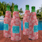 Coral & Teal Zipper Bottle Cooler - Set of 4 - LIFESTYLE