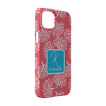 Coral & Teal iPhone Case - Plastic - iPhone 14 (Personalized)