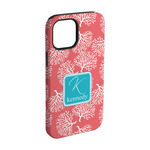 Coral & Teal iPhone Case - Rubber Lined - iPhone 15 (Personalized)