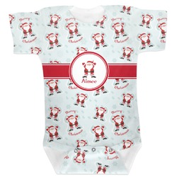 Santa Clause Making Snow Angels Baby Bodysuit 0-3 w/ Name or Text