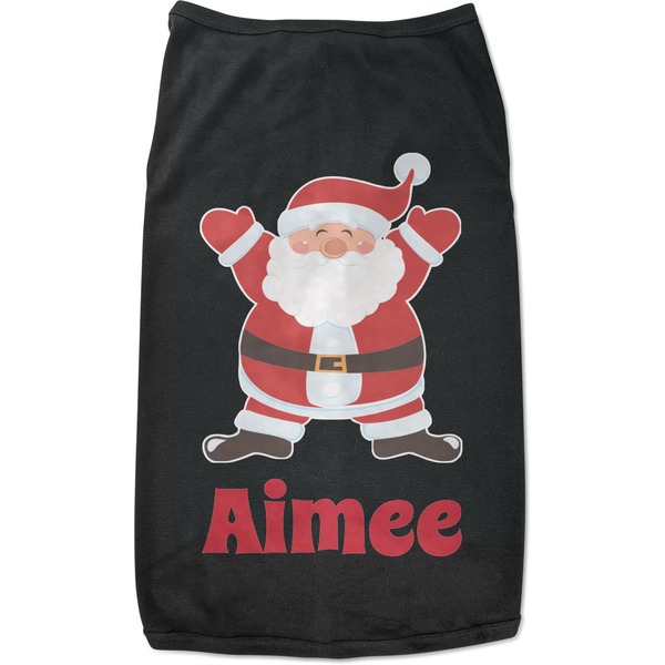 Custom Santa Clause Making Snow Angels Black Pet Shirt - 3XL (Personalized)