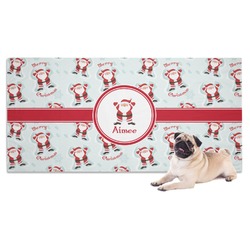 Santa Clause Making Snow Angels Dog Towel w/ Name or Text