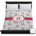 Santa Clause Making Snow Angels Duvet Cover - Full / Queen w/ Name or Text