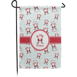 Santa Clause Making Snow Angels Garden Flag (Personalized)