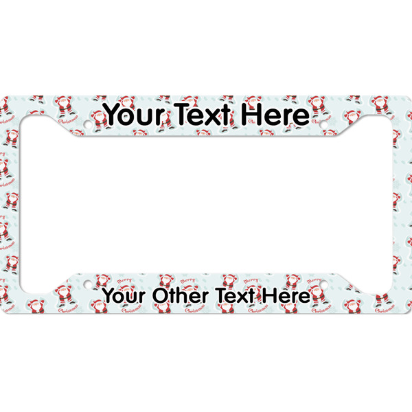 Custom Santa Clause Making Snow Angels License Plate Frame - Style A (Personalized)