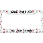 Santa Clause Making Snow Angels License Plate Frame - Style B (Personalized)