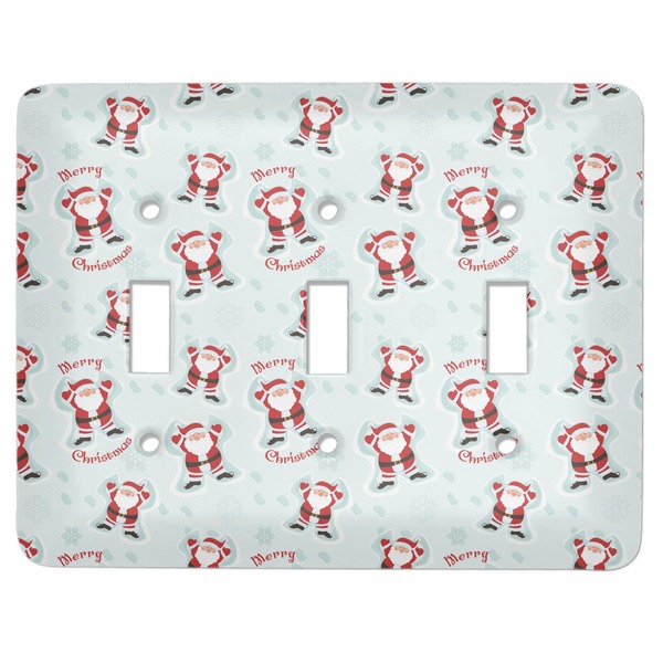 Custom Santa Clause Making Snow Angels Light Switch Cover (3 Toggle Plate)