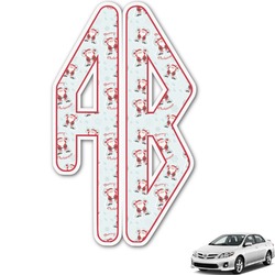 Santa Clause Making Snow Angels Monogram Car Decal (Personalized)